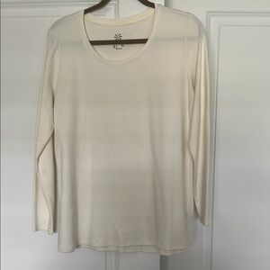 Isaac Mizrahi Cream 3/4 Sleeve Relaxed Tunic